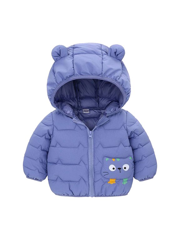 Anti Children Carter Hooded Jacket Year Baby Thickened Warm Small Cotton Winter Coats Kids Toddler Boys Girls Padded Cute Cartoon Bear Hoods Clothes Outerwear Coat