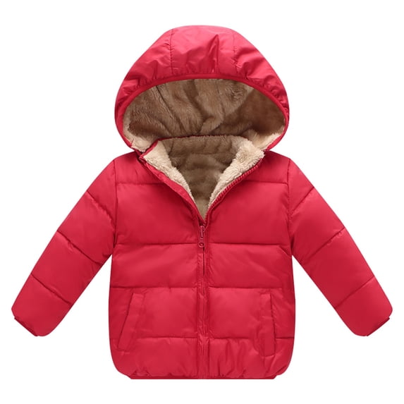 GEZHEN Autumn/Winter Preschool Girls/Boys Hooded Removable Hat Down Filled Jacket 2 7 Years Old Long Sleeve Lightweight Jacket (RD1,6-7 Years)