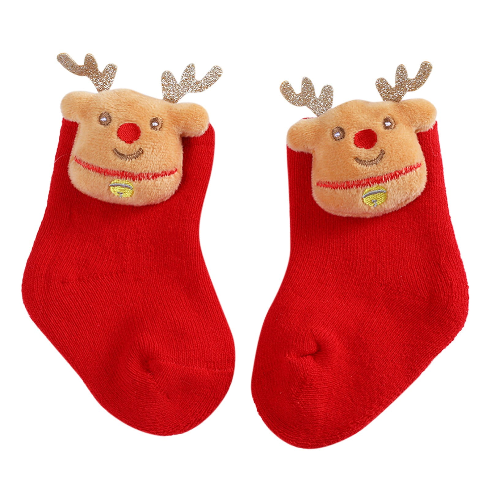 Jamicy Baby Sock Shoes Clearance Sales Kids Children's Christmas Socks For Baby Girls Boys Non-Slip Print Cotton Toddler Baby Christmas Socks For Newborns Infant