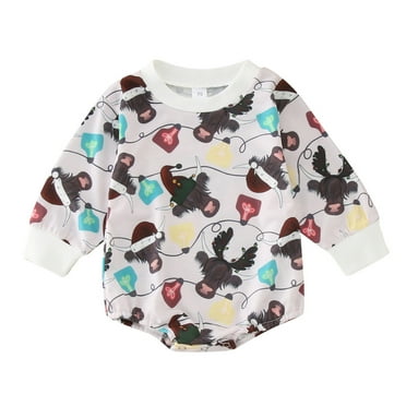 GEZHEN Baby & Toddler Cartoon Cow Head Animal Print Long Sleeve Triangle Crawling Suit Toddler Kids Baby Girl Boy Clothes Sweatshirt Pullover Cow Printed Long Sleeve Romper Fall Winter Outfits