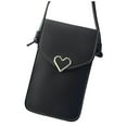 thumbnail image 1 of GEZHEN Bag Bag Touchable Shoulder Crossbody Change Bag Phone Women's Leather Wallet Bag Heart-Shaped Metal Chain Shoulder Crossbody Transparent Touch Screen Mobile Phone Bag, 1 of 4
