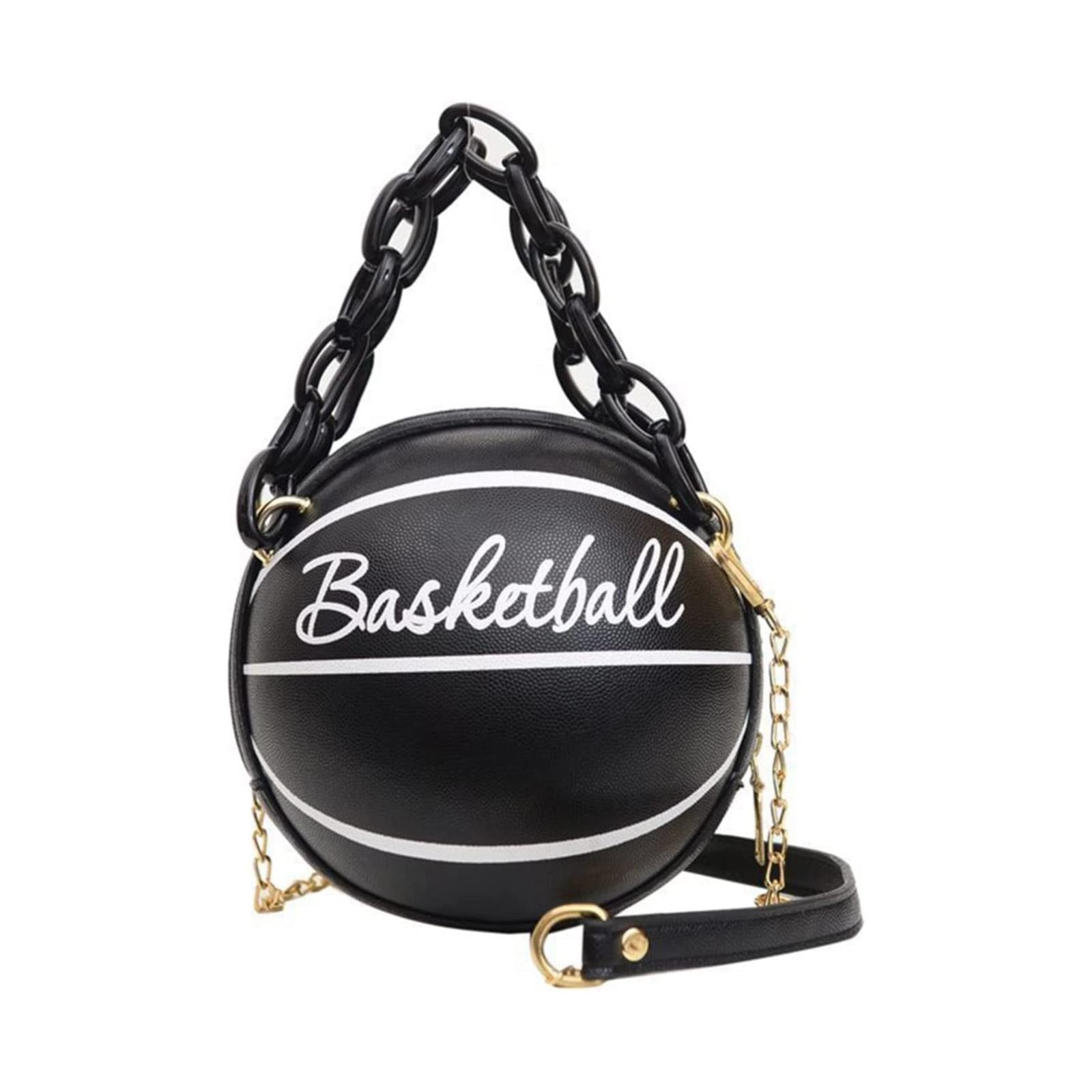 GEZHEN Basketball Bag Women Shoulder Chain Basketball Shaped Purse Round Body Handbag