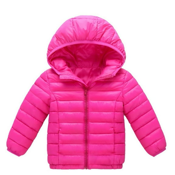 GEZHEN Children's Light down Cotton Jacket Toddler Baby Kids Girls Sweater Coat Winter Thick Warm Button Hooded Windproof Coat Outwear Jacket