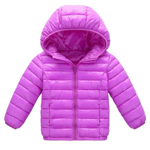 GEZHEN Children's Light down Cotton Jacket Toddler Baby Kids Girls Sweater Coat Winter Thick Warm Button Hooded Windproof Coat Outwear Jacket