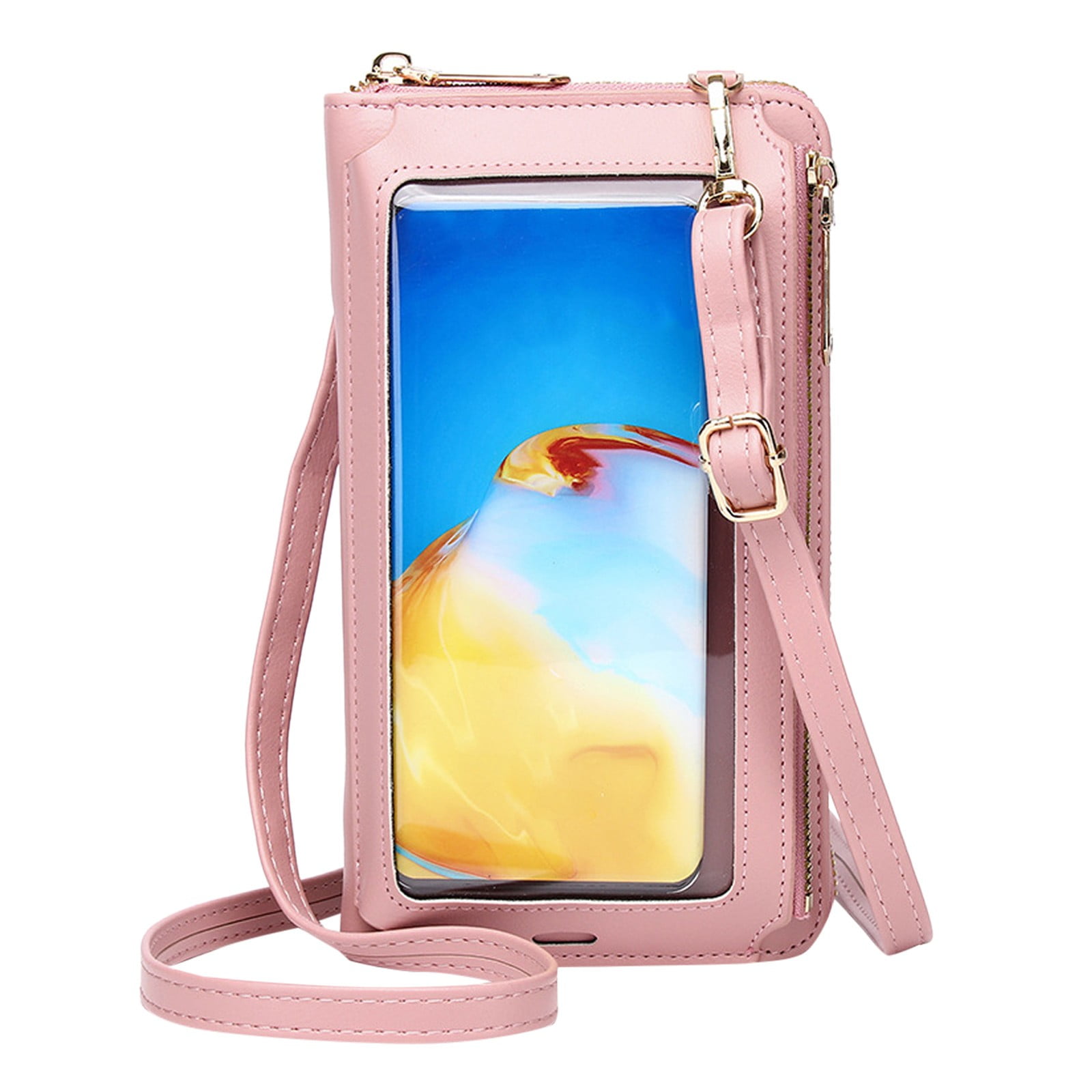 Women's Mini Crossbody Phone Bag Purse - Adjustable Strap, Wallet & Organizer (Black)