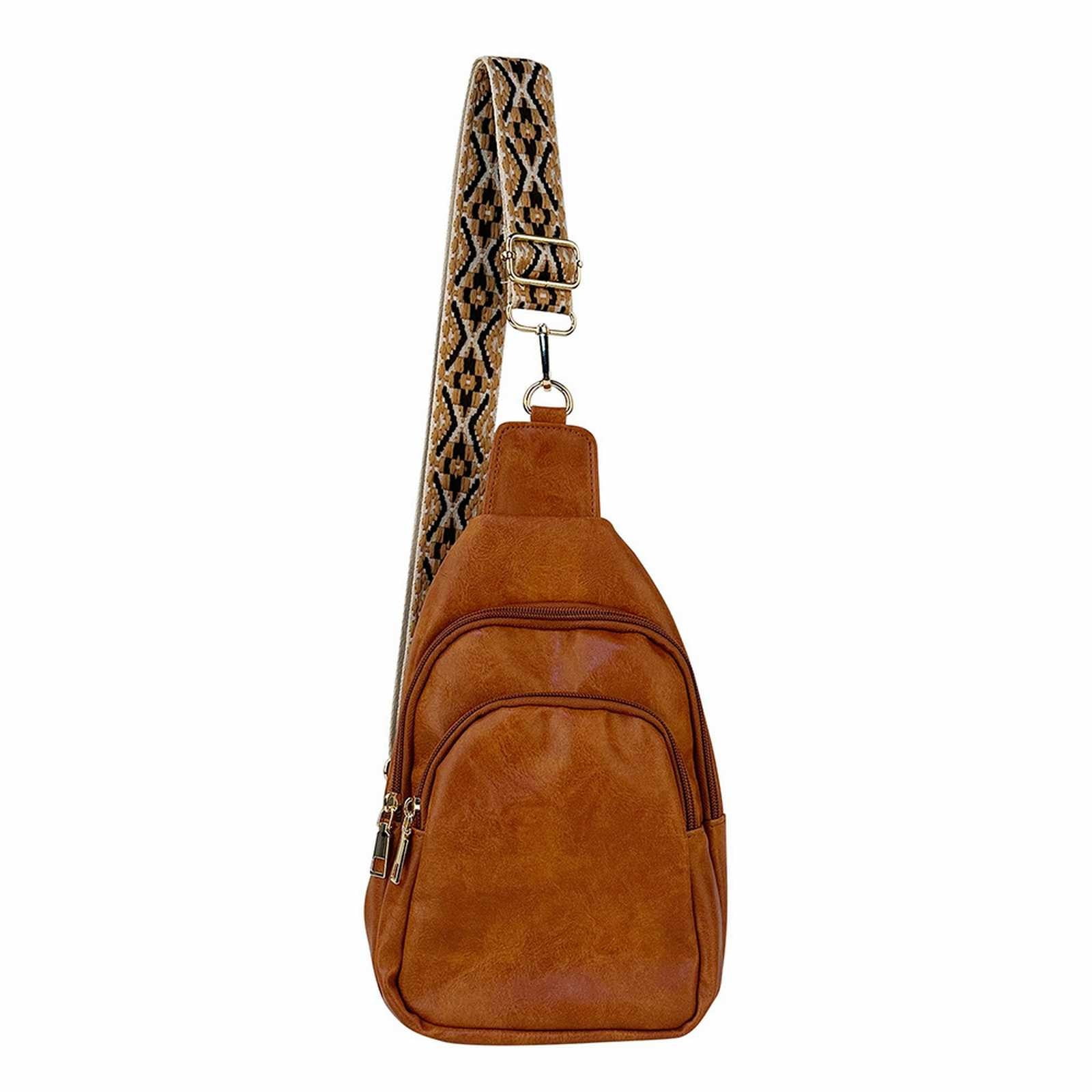GEZHEN Faux Leather Small Sling Backpack Shoulder Strap Multipurpose ...