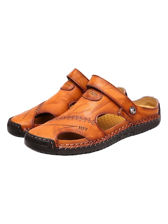 Men's Close-Toe Comfy Sandals Sandals Sports Summer Beach Slippers Sliding Outdoor Remote Sandals Lightweight and Breathable Fashion Minimalist