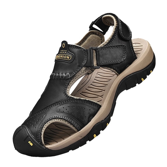 GEZHEN Men's Close-Toe Comfy Sandals Summer Headband Thick Sole Beach Shoes Sandals Lightweight and Breathable Fashion Minimalist