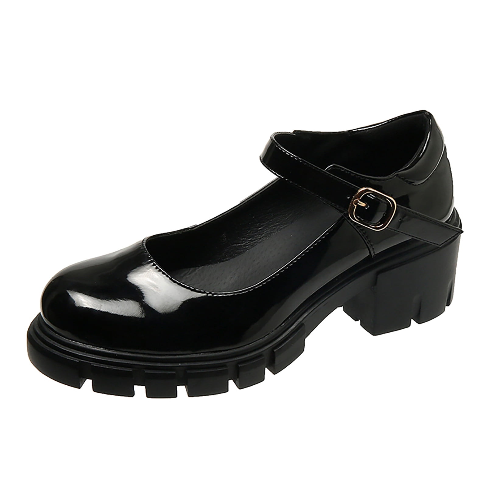 Ｇｌｕｈｅｎ～Ｄａｓ　Ｅｗｉｇｅ　Ｄａｓｅｉｎ GEZHEN Retro Buckle Leather Square Heel Women's Single Shoes