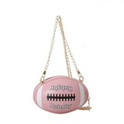 GEZHEN Rugby Shape Women Daily Handbag Clutch Bag Shoulder Crossbody Girl's Purse Novelty Funny Forest Style Soft Girl Single Chain Small Round