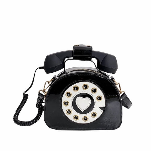 GEZHEN Telephone Shaped Purse Shoulder Crossbody Tote Bags Women Retro Phone Top Handle Handbags for Girls Accessories for Outdoors Hiking Traveling Gift for Women Men Girls