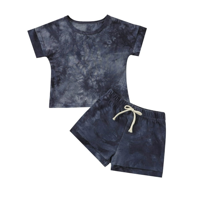 GEZHEN Toddler Baby Boys Outfits&Set Short Sleeved Round Neck Tie Dye
