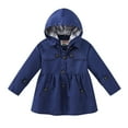 thumbnail image 1 of GEZHEN Toddler Kids Girls Boys Casual Button Soild Jacket Coat Hooded Thicken Outerwear Windbreaker Long Sleeve Lightweight Jacket （Navy,5-6 Years), 1 of 5