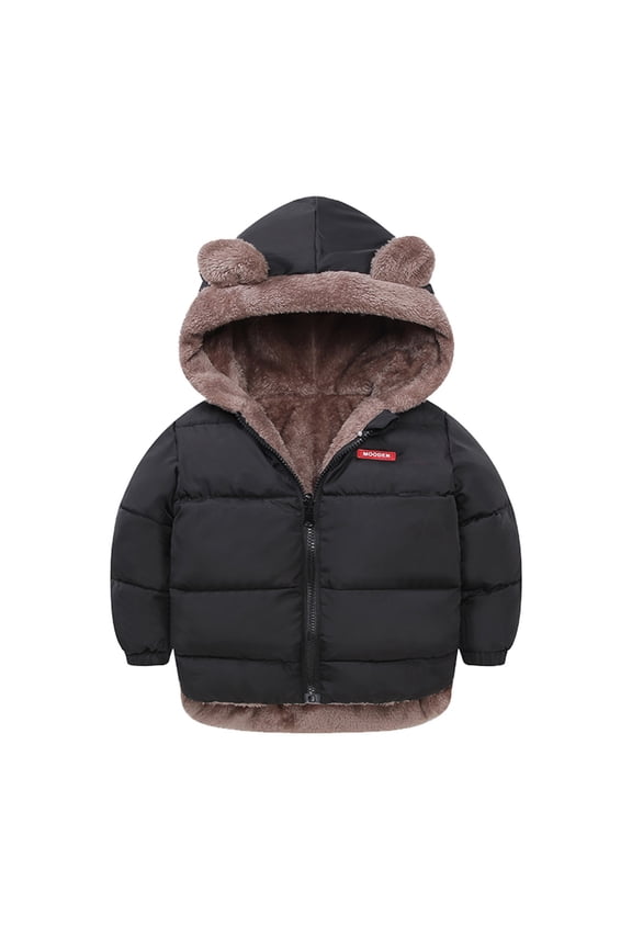 Winter and Fall Toddler Kids Baby Warm Jacket Outerwear Floral Hooded Zipper Padded Outwear for Girls Or Boys Girls' Basic Jacket Casual Style Rain Jacket Fashion