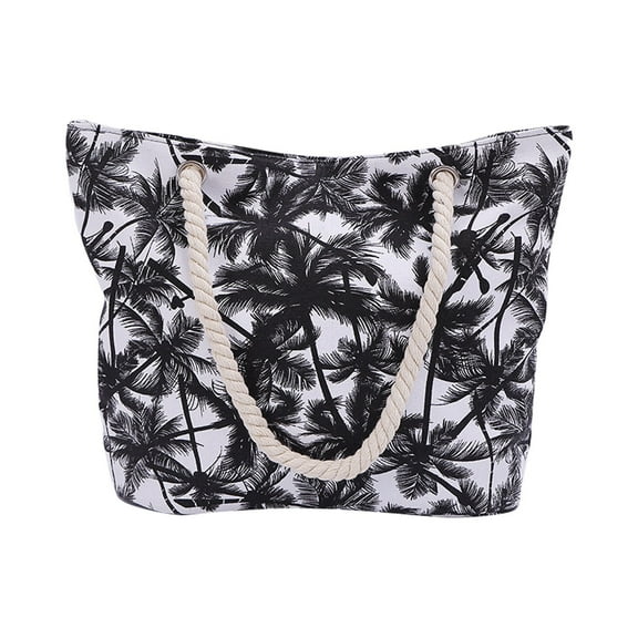 GEZHEN Women Beach Bag Large Shoulder Summer Picnic Handbag Tote Lightweight Casual Fashion with Wetbag Coconut Tree Canvas Simple Zipper Shopping