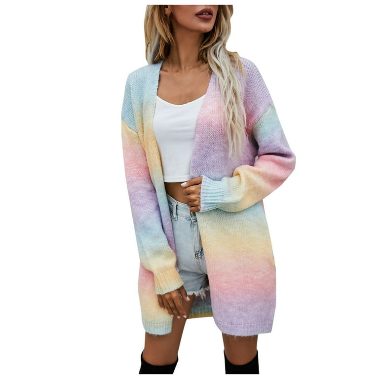 Rainbow tie dye cardigan sale