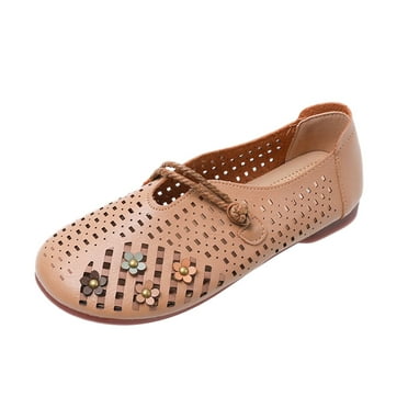 GEZHEN Women's Flat Hollow Solid Color Casual Sneakers Breathable Lace Up Shoes Unisex Lightweight Work Sporty Slip Trainers Non Slip Low Top Platform Shoes