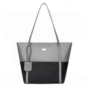 GEZHEN Women's Handbag Soft Tote Shoulder Bag Large Capacity Handbag Soft Leather Women's New Year Shoulder Bag Soft Leather Large Bag Simple Patchwork Handbag Shoulder Bag Tote Bag