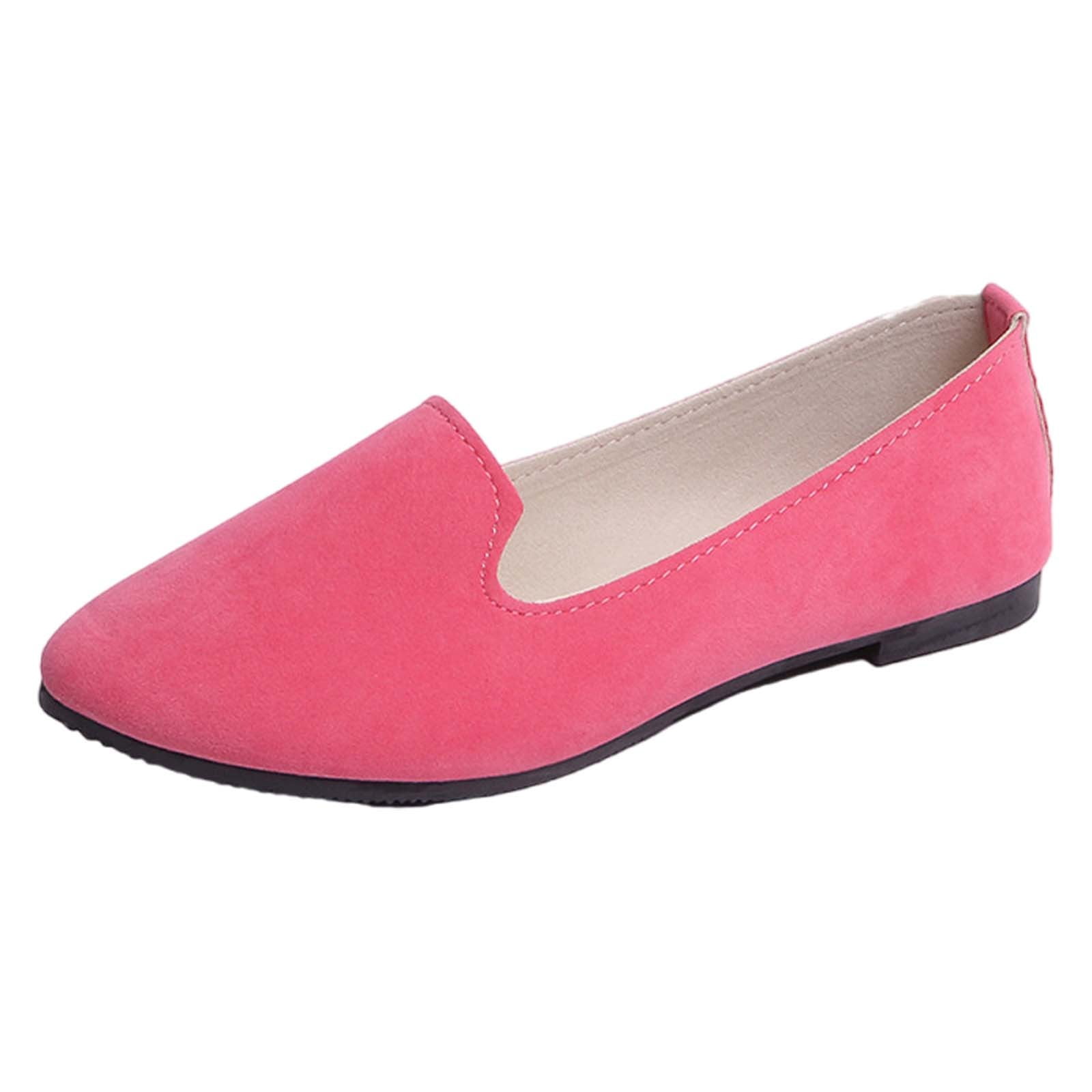 GEZHEN Women's Single Shoes Flat Candy Colored Work Maternity Soft