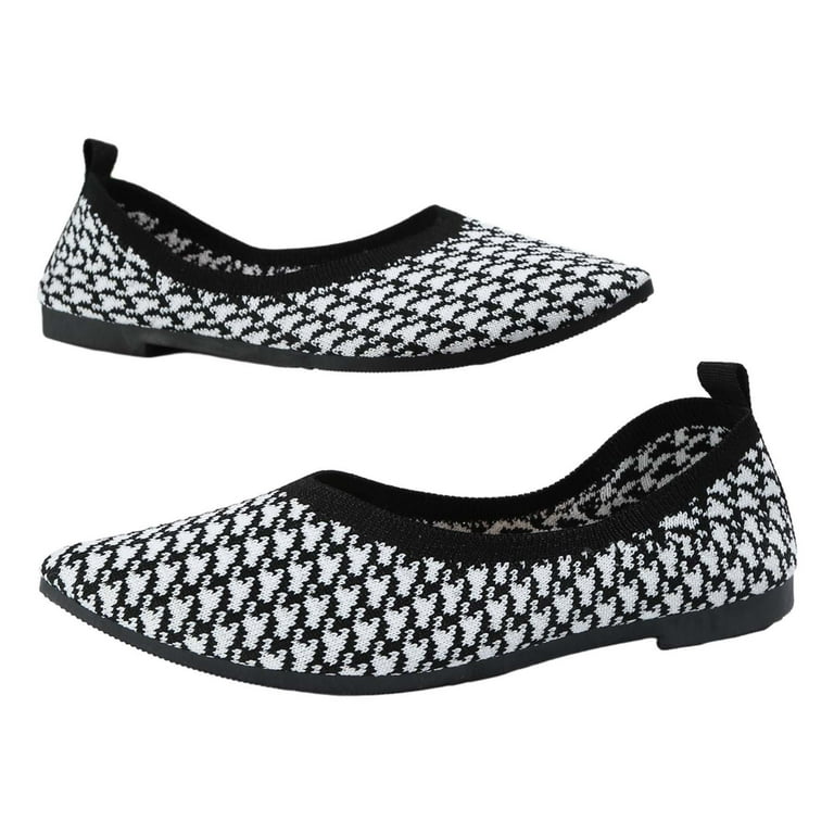 GEZHEN Women s Solid Color Knitted Breathable Soft Surface Sole Fly Knit Casual Shoes Side Sneakers Striped Mesh Fabric Comfortable Shoes Non Slip Low