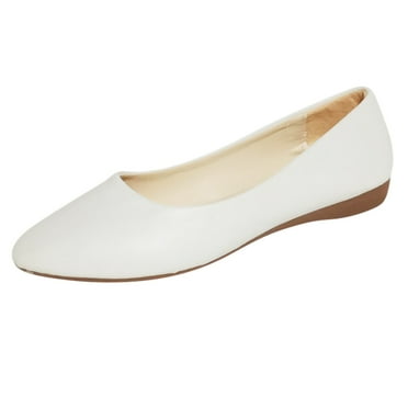 GEZHEN Women's Solid Color Shallow Slip Ons Casual Shoes Flat Work Single Girls Big On Size Comfort Shoes Non Slip Low Top Platform Shoes
