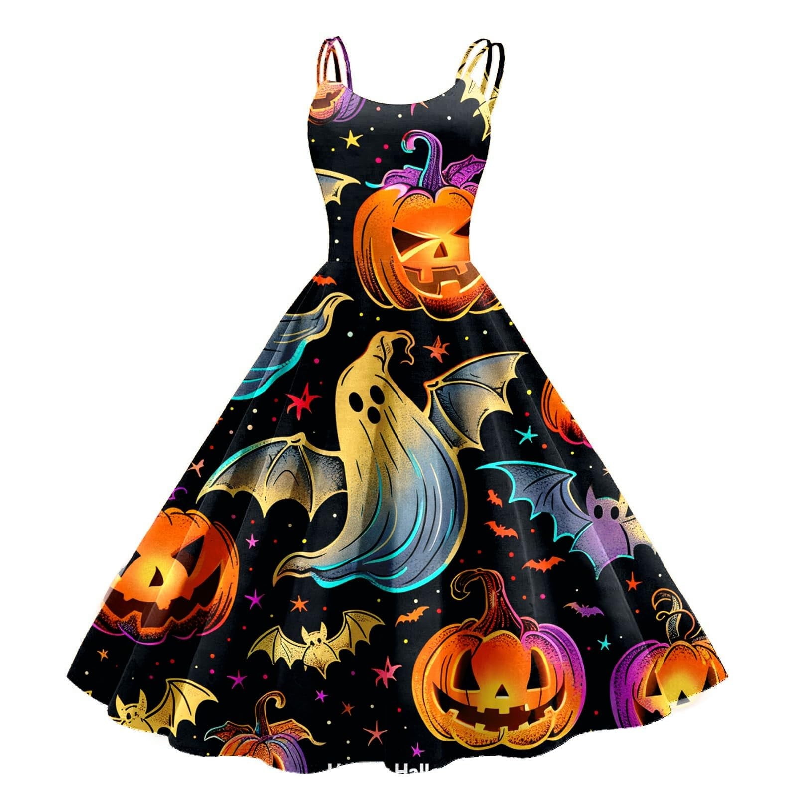GEZHEN Womens Pumpkin Costume Halloween Dresses for Women Adult