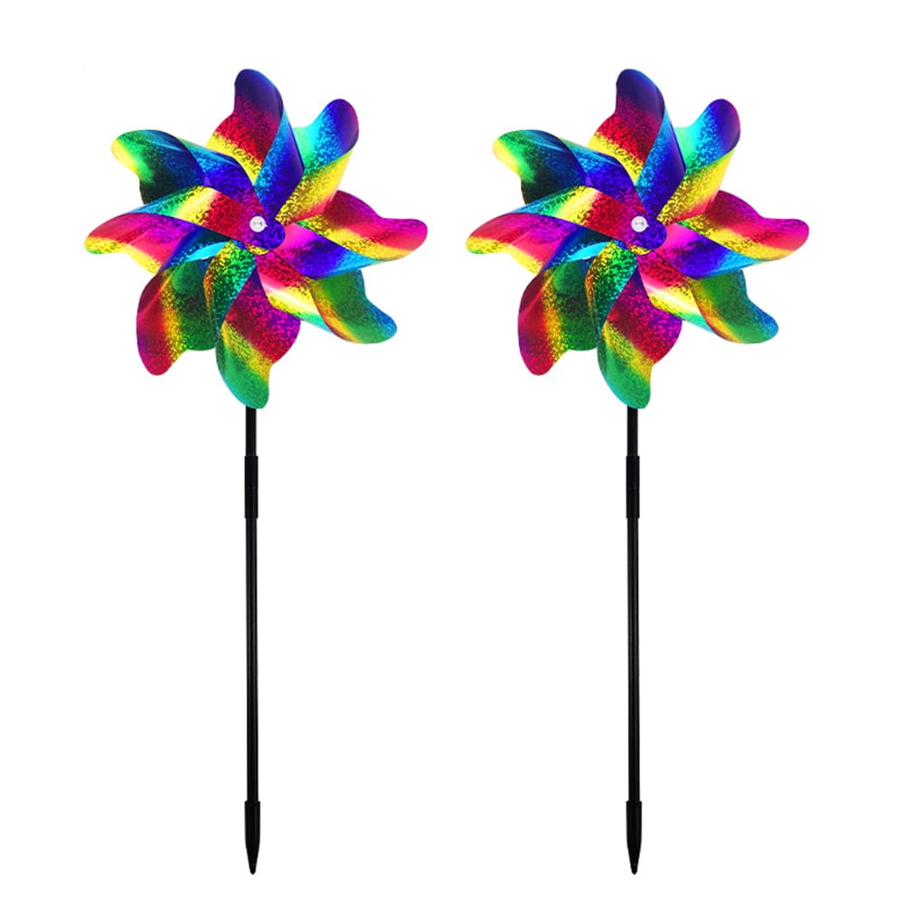 GEjnmdty Bird Repellent Windmill 8 Leaves Bird Repeller Windmill (2pcs