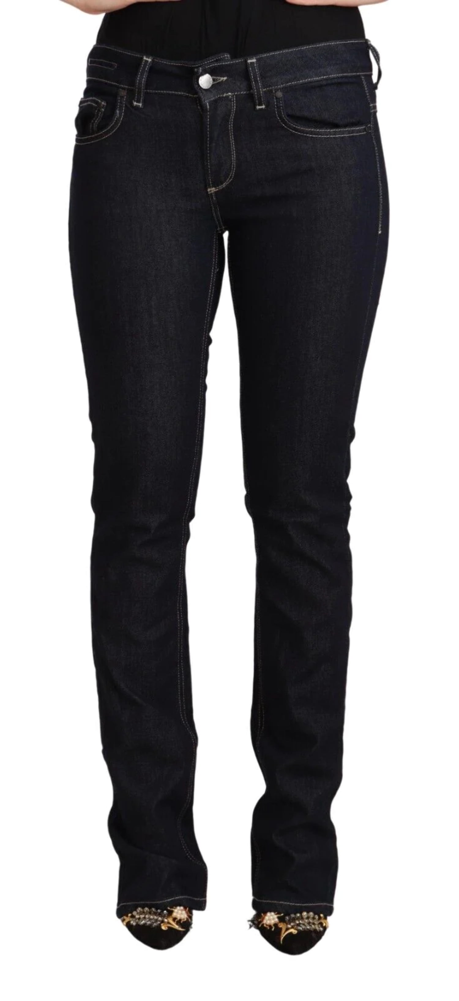 Veste Denim Noire GIANFRANCO FERRE - Taille US 18 - Snap, Coton - Fabriqué En Italie