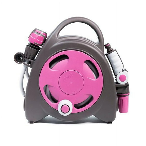 GF Garden GF80275604 Aquabag Mini Portable Hose & Reel - Fuchsia