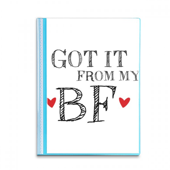 GF Got It From My BF Valentine's Day Book Sheet Protectors Portfolio Binder Folder