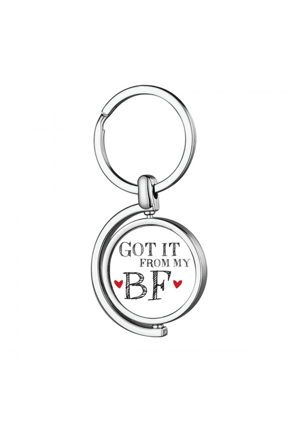 GF Got It From My BF Valentine's Day Rotating Keychain Metal Keyring Holder