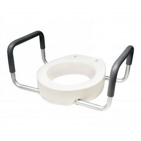 GF Health 6482R-2 Deluxe Round Toilet Seat Riser with Removable Armrest (Pack of 2)