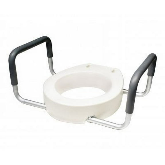 GF Health 6482R-2 Deluxe Round Toilet Seat Riser with Removable Armrest (Pack of 2)