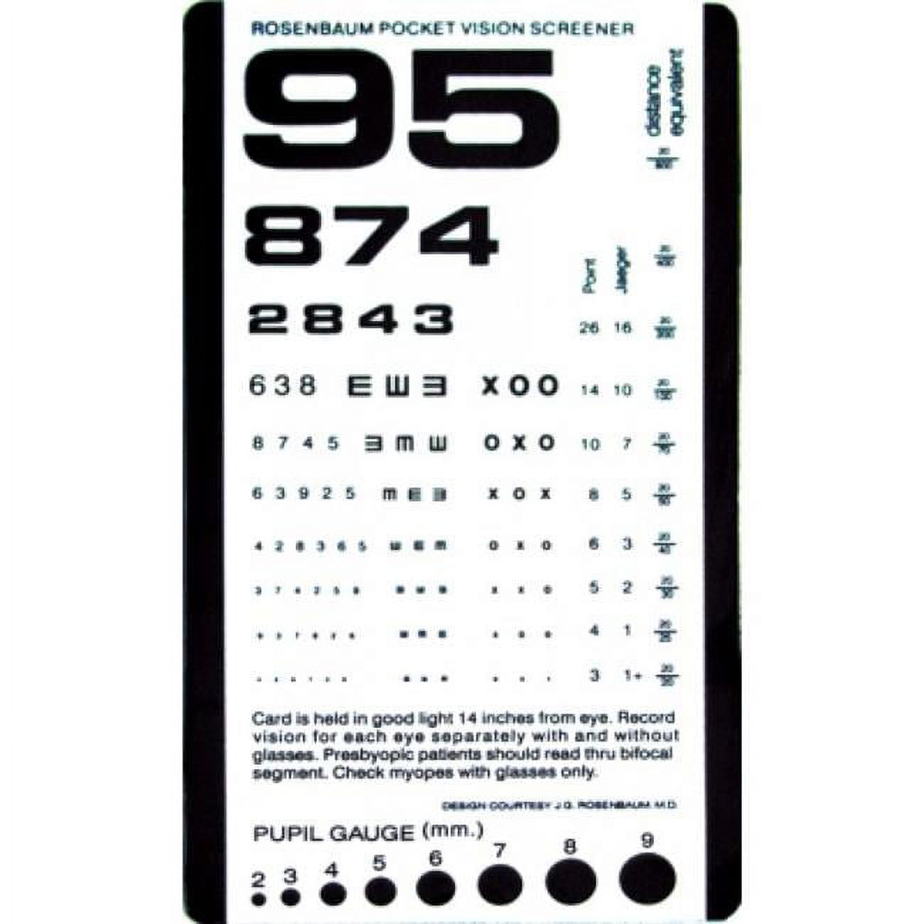 GF Health Products 12431 Pocket Size Plastic Eye Chart