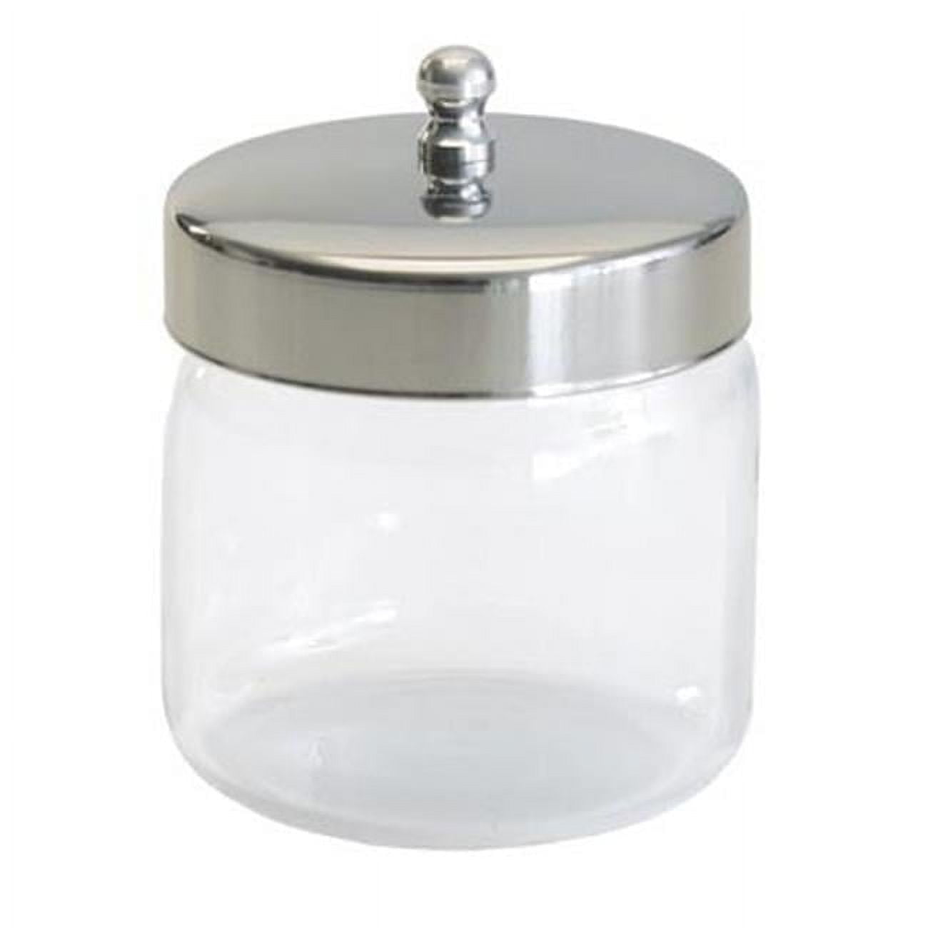 Classic Clear Flint Glass Apothecary Jar Set with Aluminum Lids, 12 Pack