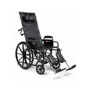 GF Health Products 3K010330 20 x 17 in. Advantage Recliner Desk Arm Wheelchair Elevating Legrest, Black