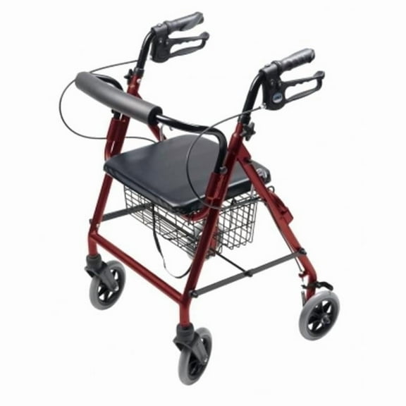 GF Health Products RJ4302R Lumex Walkabout Four-Wheel Hemi Rollator, Burgundy