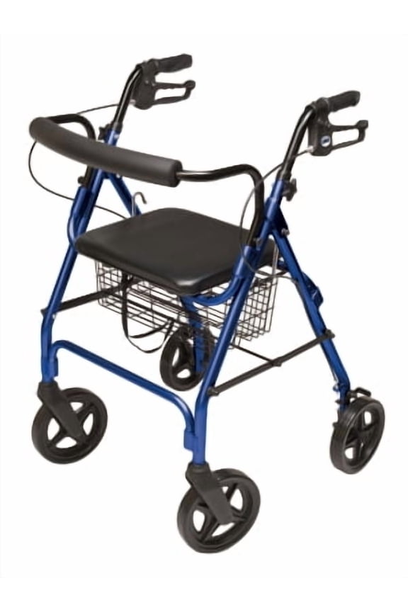 GF Health Products RJ4805B Lumex Walkabout Four-Wheel Contour Deluxe Rollator, Blue