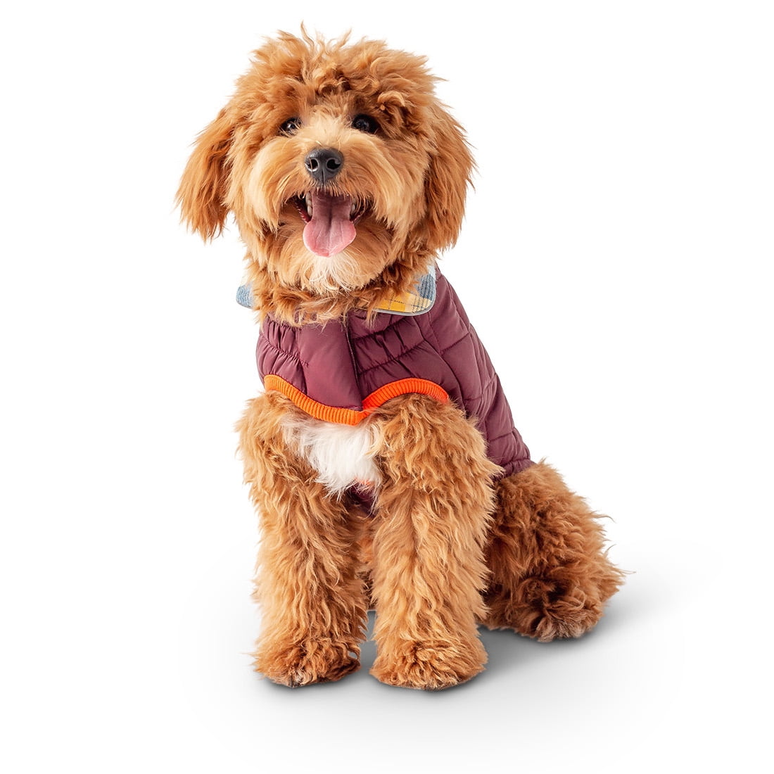 GF PET Trail Dog Jacket Reversible Elastofit Apparel Waterproof for Small Medium Large Dogs Pets, Burgundy, 2XS