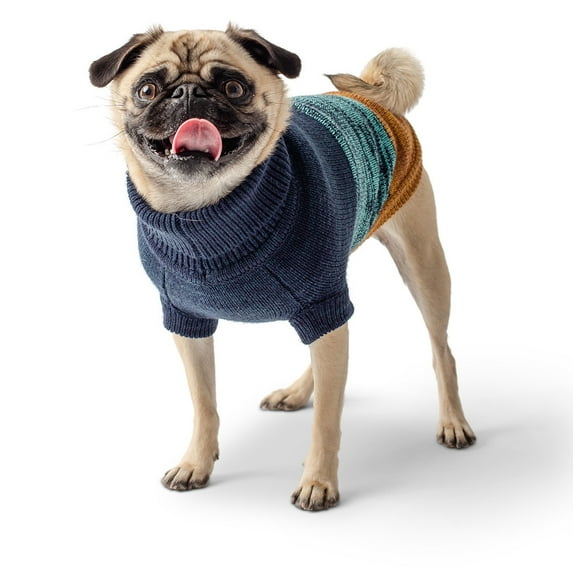 GF PET Trail Dog Sweater Apparel for Small Medium Large Dogs Pets, Navy, 3XS