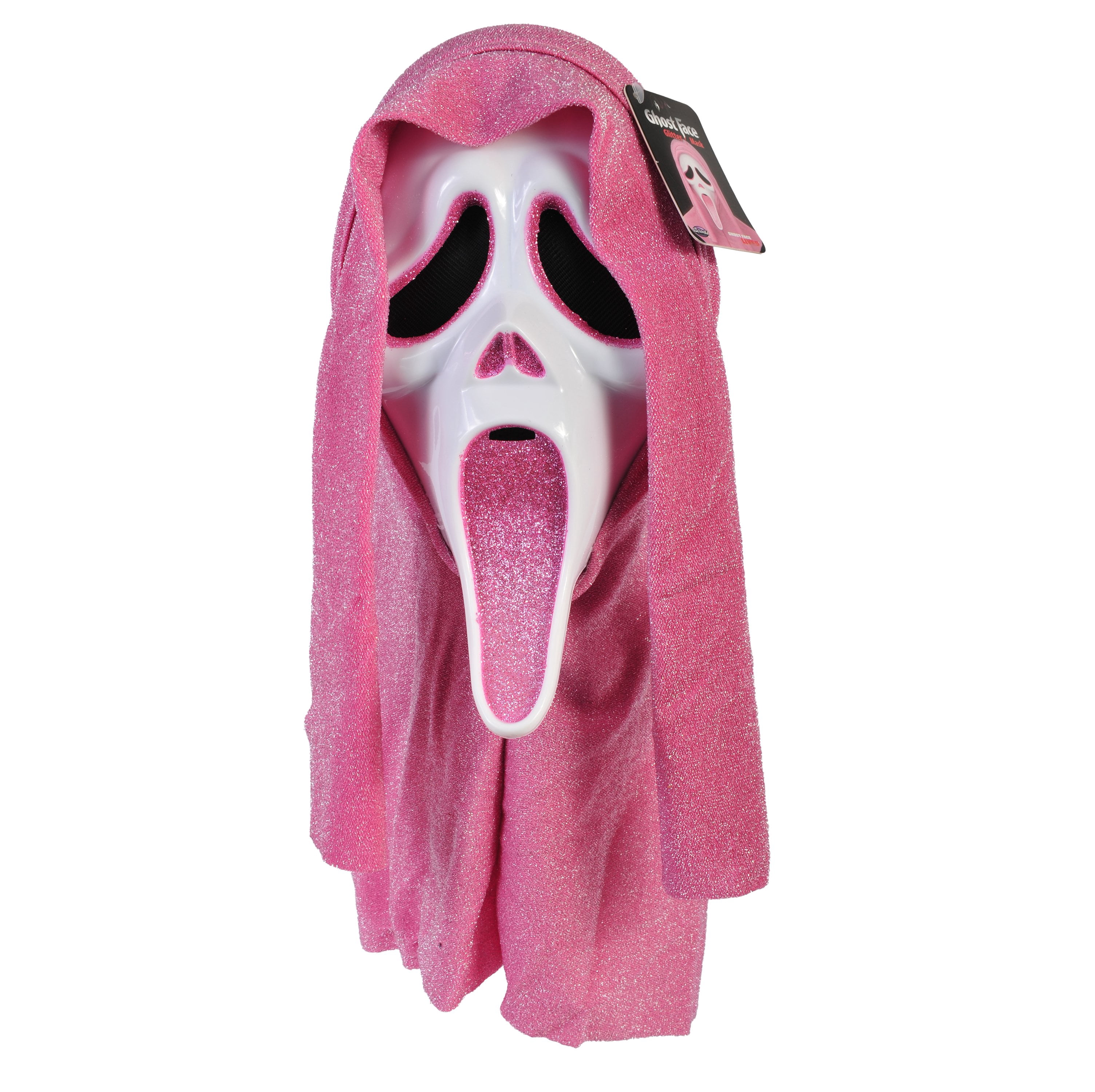 Ghost Face Mask, Pink Glitter, Halloween Costume Accessory for Adults, by Fun World
