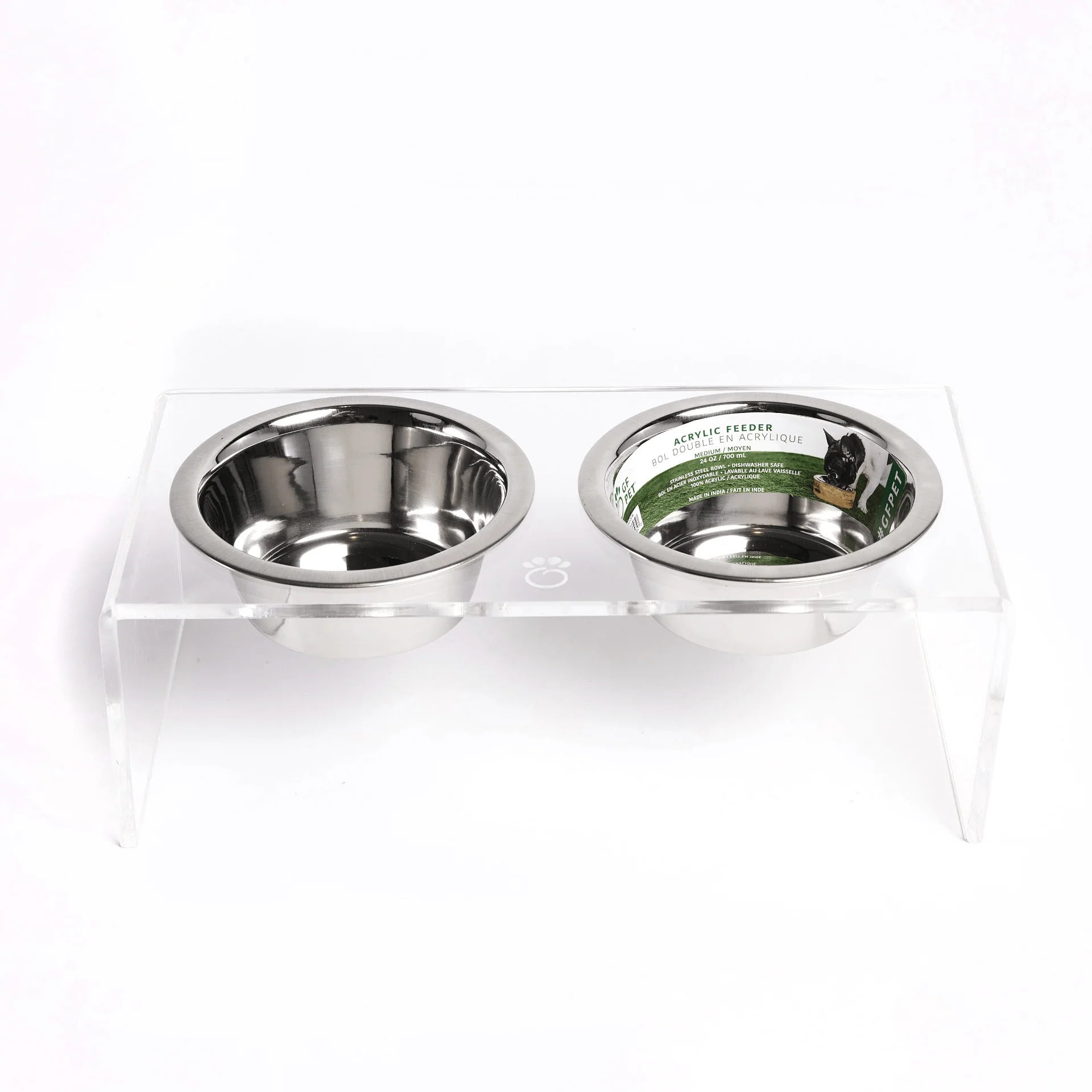 Acrylic Double Feeder - Clear - S