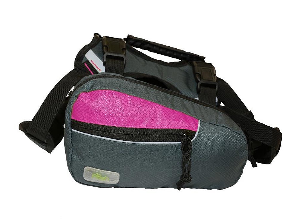 Go Fresh Pet Fresh Pet 2 In 1 Dog Harness Trail Pack Fuchsia Gray Large
