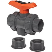 GF Piping Systems - 161375004 PVC True Union Ball Valve with Full Port, Two Piece, PTFE Seat, EPDM Seal, 1 Socket/NPT Threaded