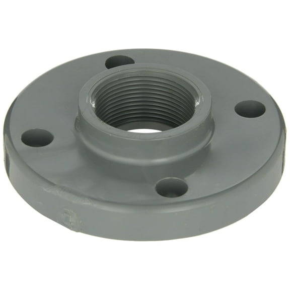 GF Piping Systems CPVC Pipe Fitting, Solid Flange, Schedule 80, Gray, 4" NPT Female