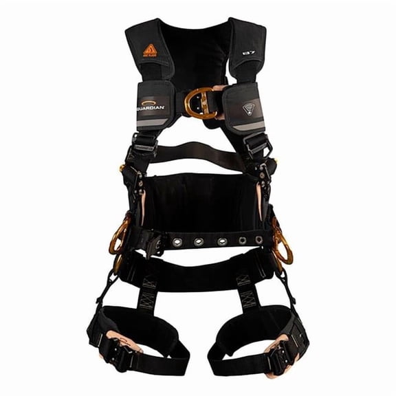 GF Protection B3182307 Guardian B7-Comfort Arc Flash Harness with Waist Pad Sternal & Hip D-Rings, Black - 2XL