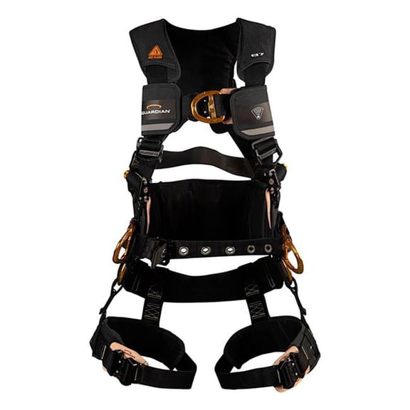 GF Protection B3182329 Guardian B7-Comfort Arc Flash Harness with Waist Pad Sternal & Hip D-Rings, Black - Medium