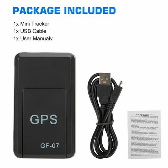 GF07 Mini Magnetic GPS Tracker Real-time Anti-lost Recording Global Tracking Device for Person/Car/Truck Vehicle Locator GSM GPRS USA(Black,1.57*0.98*0.59")