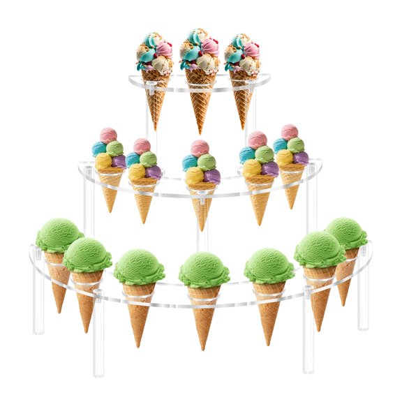 15 Hole Clear Acrylic Cone Holder Display Stand for Parties Weddings Christmas
