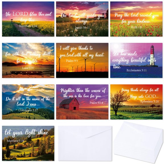 24 Pack Religious Thinking of You Cards with Envelopes Christian Encouragement Greeting Cards